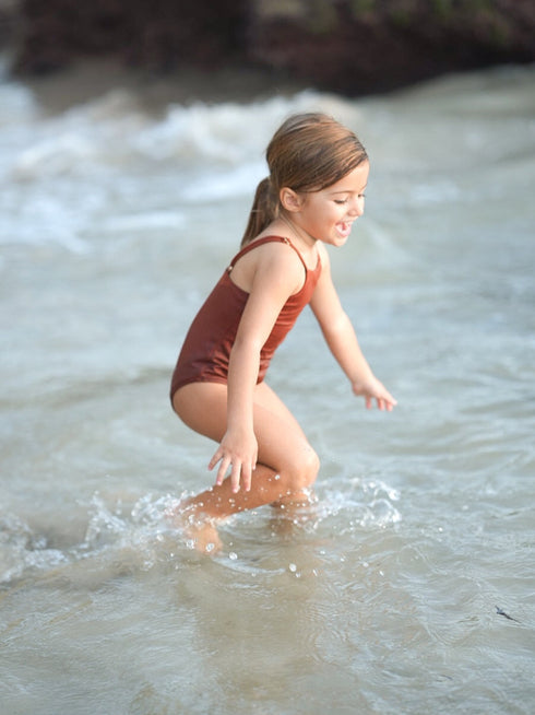 One-piece swimsuit in Terracotta